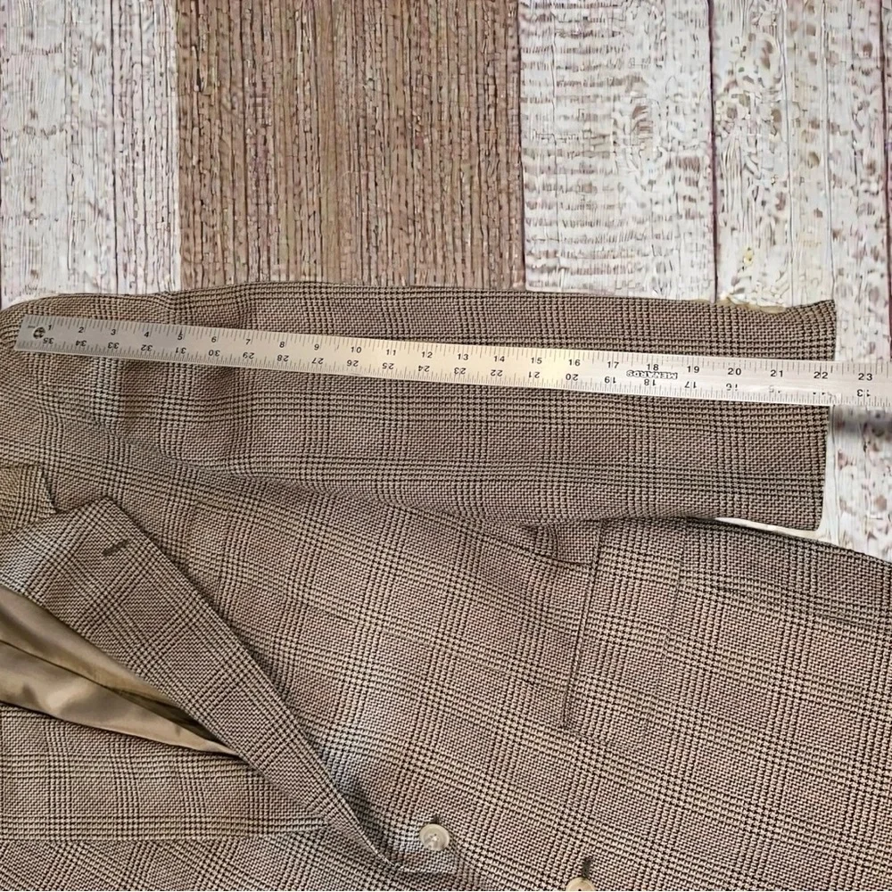 Mark Shale Blazer Men’s Brown Houndstooth Check Wool Sport Coat ~ Size 39R